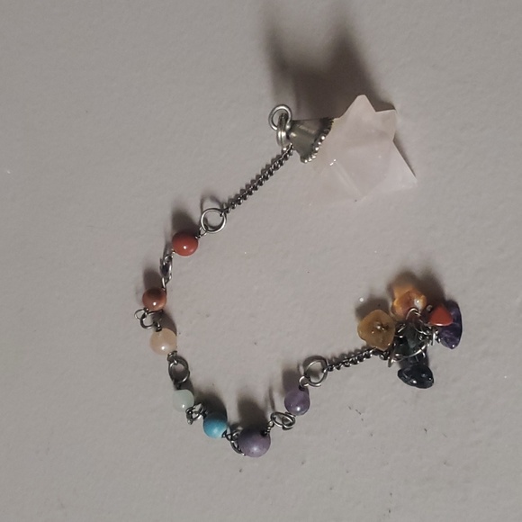 7 Chakra and Rose Quarts Star Pendalum/Bracelet - Picture 1 of 5